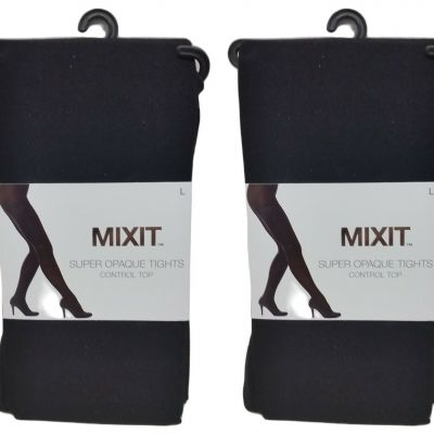 ( LOT 2 )MixitSUPER OPAQUE TIGHTS CONTROL TOP - Black Size L BRAND NEW